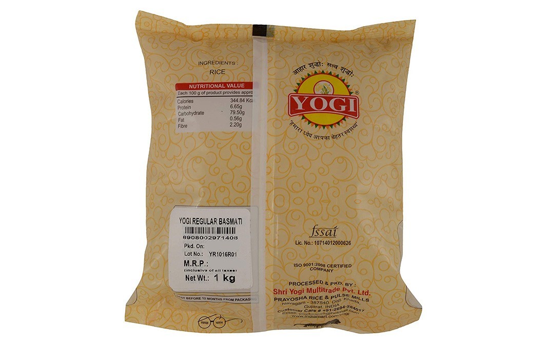 Yogi Regular Basmati Rice    Pack  1 kilogram